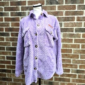 Simply Southern Purple Textured Sweater Jacket